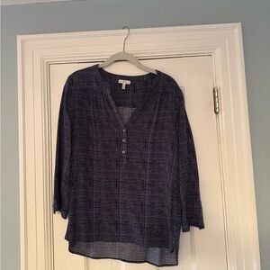 Joie Black and White Checkered Blouse